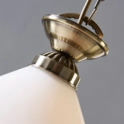 Lindby Pendelleuchte Otis, Ø 30 cm, weiß, Glas, Kegel, E27