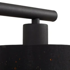 Lindby Pendelleuchte Vasilia, 75 cm, schwarz/gold, Stoff