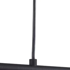 Lindby Pendelleuchte Vasilia, 75 cm, schwarz/gold, Stoff