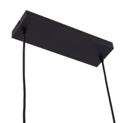 Lindby Pendelleuchte Vasilia, 75 cm, schwarz/gold, Stoff