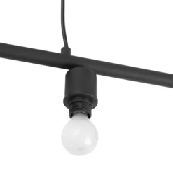 Lindby Pendelleuchte Vasilia, 75 cm, schwarz/gold, Stoff