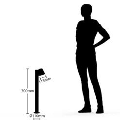 Lindby Pollerleuchte Ileyna, anthrazit, Metall, 70cm