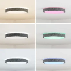 Lindby Smart LED-Deckenlampe Elmor Ø 39 cm grau RGB CCT