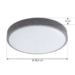 Lindby Smart LED-Deckenlampe Elmor Ø 39 cm grau RGB CCT