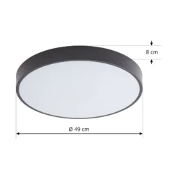 Lindby Smart LED-Deckenlampe Innes schwarz 48cm RGB CCT Tuya