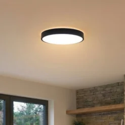 Lindby Smart LED-Deckenlampe Innes schwarz 38cm RGB CCT Tuya