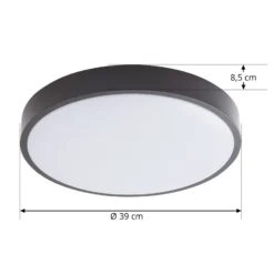 Lindby Smart LED-Deckenlampe Innes schwarz 38cm RGB CCT Tuya