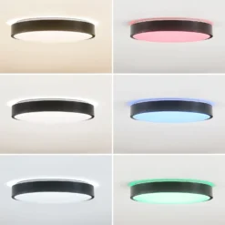 Lindby Smart LED-Deckenlampe Innes schwarz 38cm RGB CCT Tuya