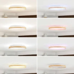 Lindby Smart LED-Deckenleuchte Mirren Holz Ø49,5cm CCT Tuya