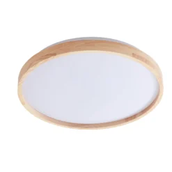 Lindby Smart LED-Deckenleuchte Mirren Holz Ø39,5cm CCT Tuya