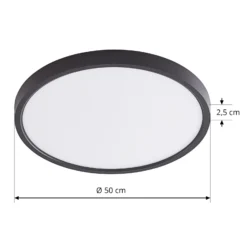 Lindby Smart LED-Deckenleuchte Pravin, Ø 50 cm, CCT, schwarz