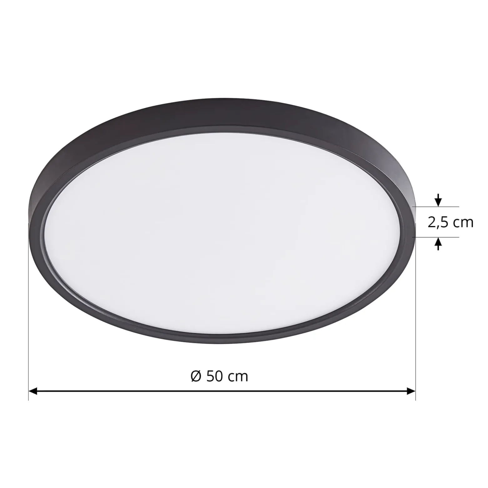 Lindby Smart LED-Deckenleuchte Pravin, Ø 50 cm, CCT, schwarz