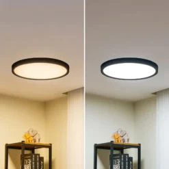 Lindby Smart LED-Deckenleuchte Pravin, Ø 50 cm, CCT, schwarz