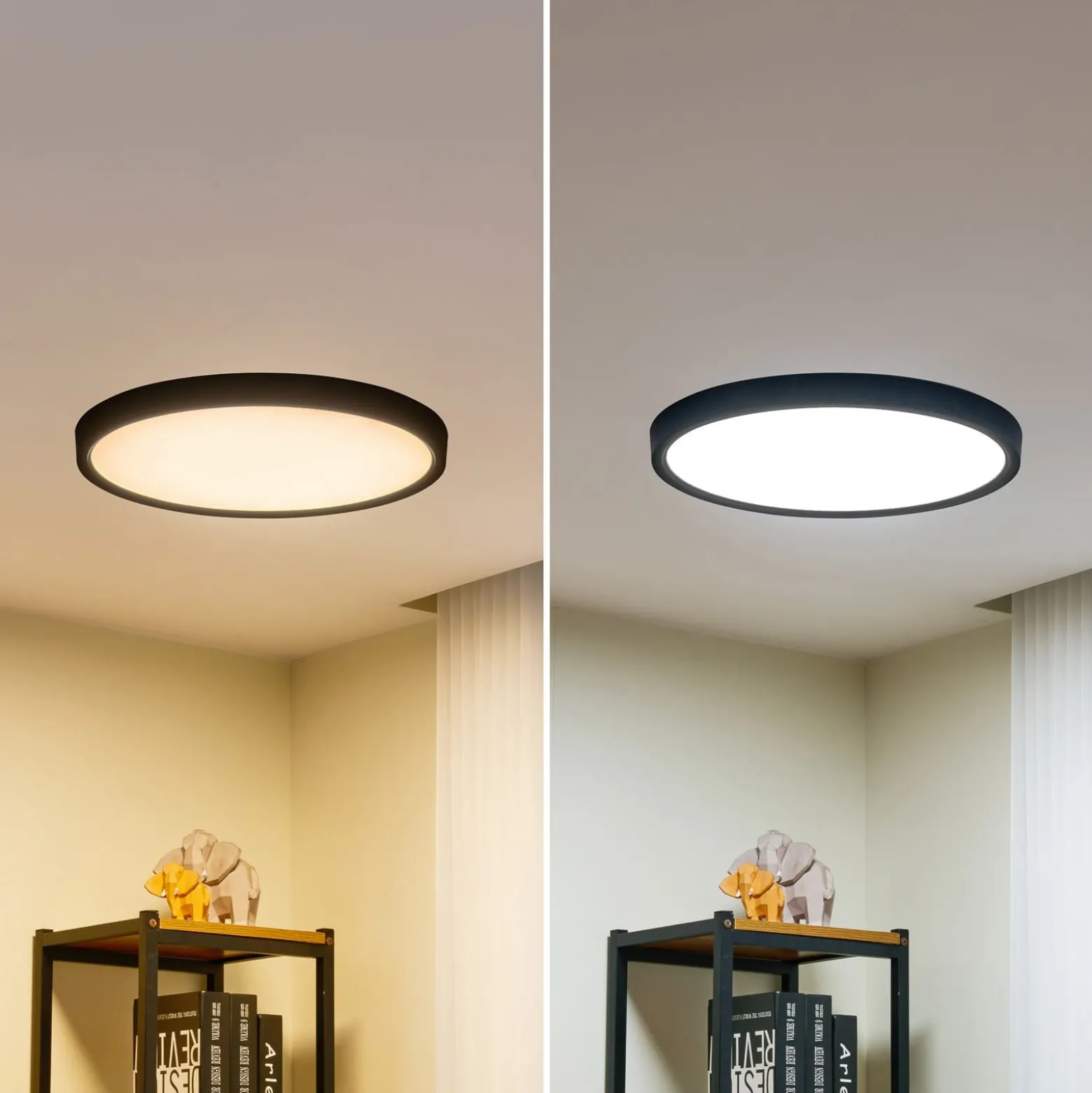 Lindby Smart LED-Deckenleuchte Pravin, Ø 50 cm, CCT, schwarz