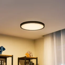 Lindby Smart LED-Deckenleuchte Pravin, Ø 50 cm, CCT, schwarz