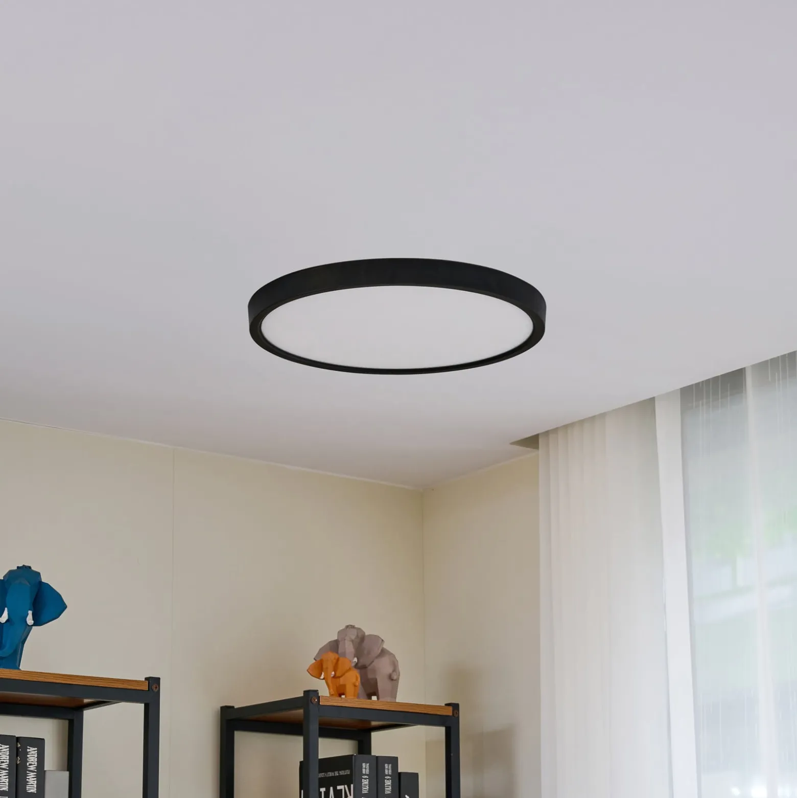 Lindby Smart LED-Deckenleuchte Pravin, Ø 50 cm, CCT, schwarz