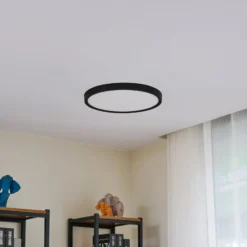 Lindby Smart LED-Deckenleuchte Pravin, Ø 40 cm, CCT, schwarz
