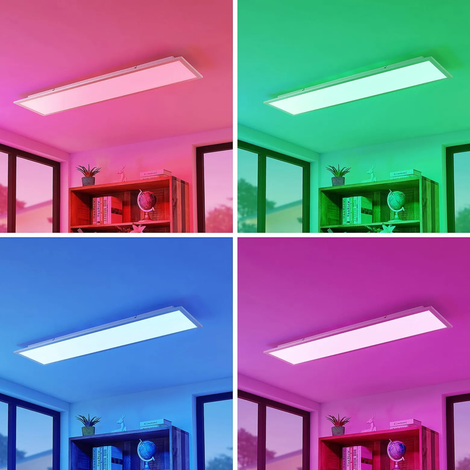 Lindby Smart LED-Deckenpanel Kjetil 120 x 30 cm Tuya RGB CCT