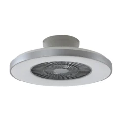 Lindby Smart LED-Deckenventilator Paavo, silber, leise, Tuya