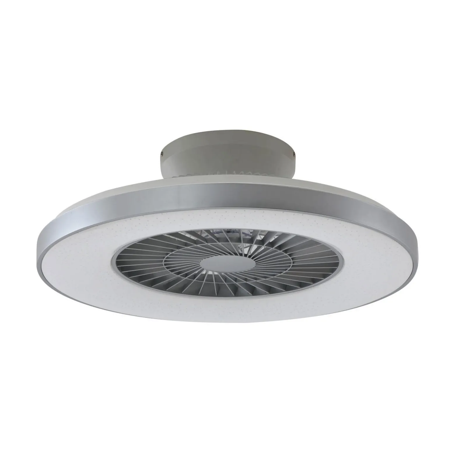 Lindby Smart LED-Deckenventilator Paavo, silber, leise, Tuya