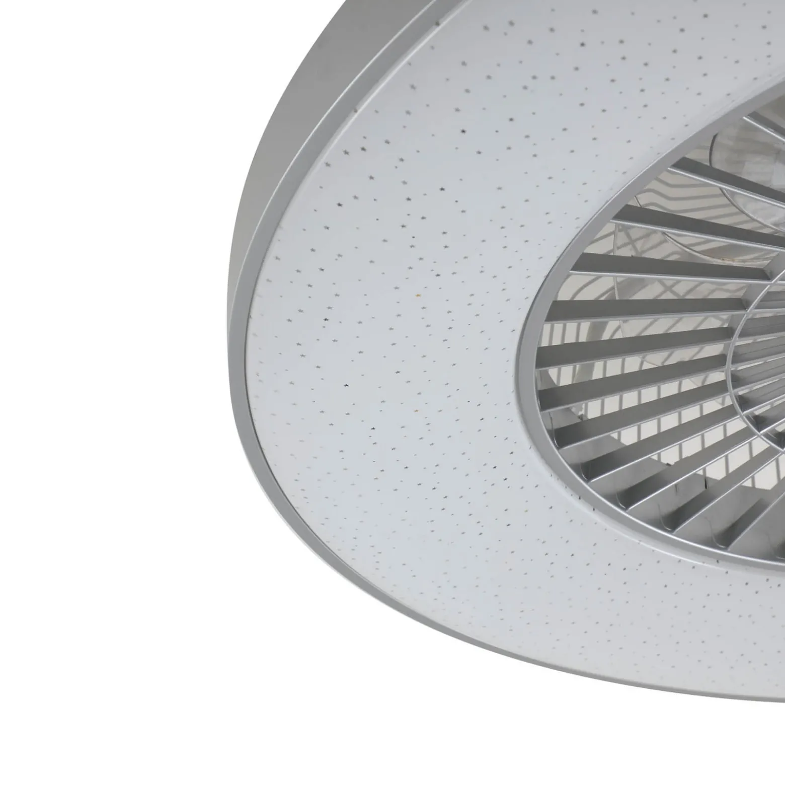 Lindby Smart LED-Deckenventilator Paavo, silber, leise, Tuya
