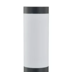 Lindby Sockellampe Statius, 45 cm, anthrazit/opal, Edelstahl