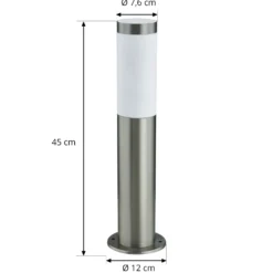 Lindby Sockellampe Statius, silber, Edelstahl, Sensor, 45 cm