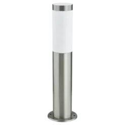 Lindby Sockellampe Statius, silber, Edelstahl, Sensor, 45 cm