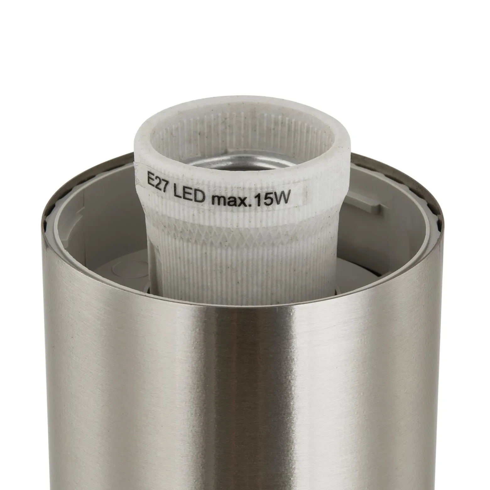 Lindby Sockellampe Statius, silber, Edelstahl, Sensor, 45 cm