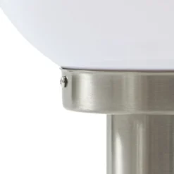 Lindby Sockellampe Vedran, 45 cm, Edelstahl, Sensor