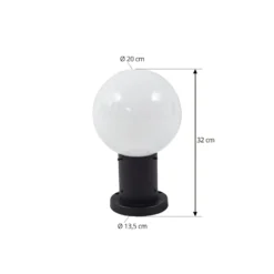 Lindby Sockelleuchte Dangan, schwarz/weiß, Höhe 32 cm, Glas