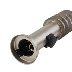 Lindby Sockelleuchte Hanja, Sensor, Edelstahl, Ø 11,7 cm