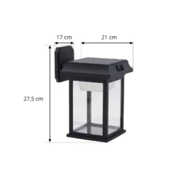 Lindby Solar-LED-Wandleuchte Latarka, Höhe 27,5 cm, Sensor