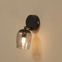 Lindby Spot Katjana, 1-flammig, 16,9 cm hoch, Rauchglas