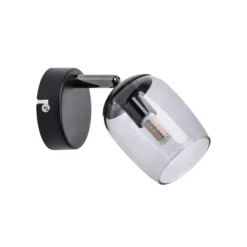 Lindby Spot Katjana, 1-flammig, 16,9 cm hoch, Rauchglas