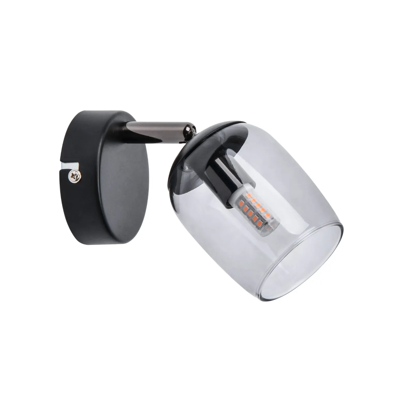 Lindby Spot Katjana, 1-flammig, 16,9 cm hoch, Rauchglas