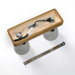 Lindby Spot Mitis, 30 cm, 2-flg., grau, Holz, Beton, GU10