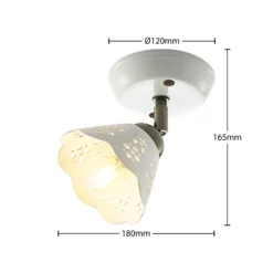 Lindby Strahler Efgenia, 17 cm hoch, weiß, Keramik, E14