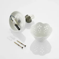 Lindby Strahler Efgenia, 17 cm hoch, weiß, Keramik, E14