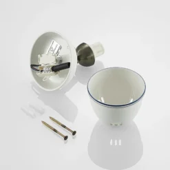 Lindby Strahler Eneas, Höhe 16 cm, weiß, einflammig, Keramik