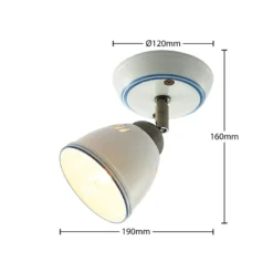 Lindby Strahler Eneas, Höhe 16 cm, weiß, einflammig, Keramik