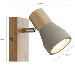 Lindby Strahler Filiz, 12 cm hoch, Holz, Beton, E14