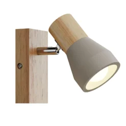 Lindby Strahler Filiz, 12 cm hoch, Holz, Beton, E14