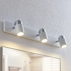 Lindby Strahler Kardo, 3-flammig, weiß, Metall, IP44