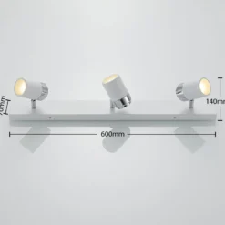 Lindby Strahler Kardo, 3-flammig, weiß, Metall, IP44