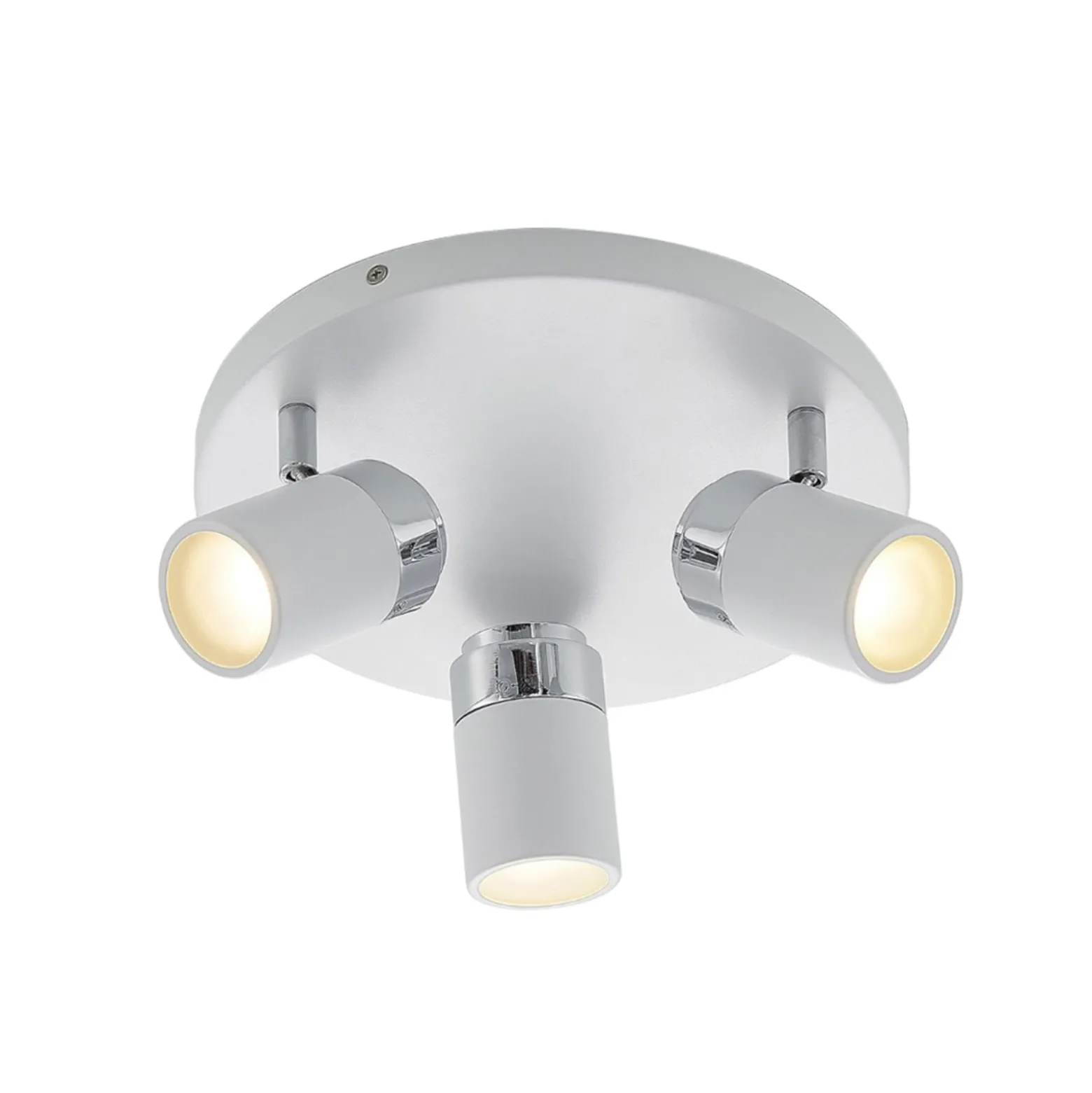 Lindby Strahler Kardo, Rondell, 3-flg., weiß, Metall, IP44