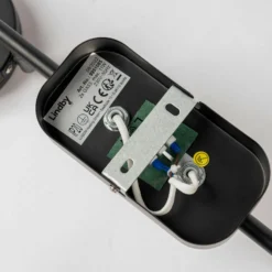Lindby Strahler Neros, schwarz, 2-flg., 31,5 cm, CCT, Eisen