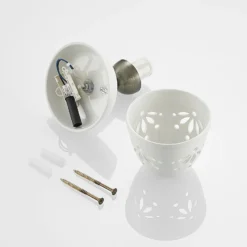 Lindby Strahler Sanrike, Höhe 16 cm, 1-flg., weiß, Keramik