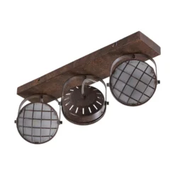 Lindby Strahler Tamin, 48 cm, rostfarben, 3-flammig, Glas