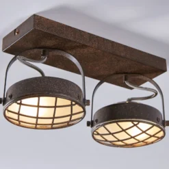 Lindby Strahler Tamin, rostfarben, 2-flammig, Glas, G9